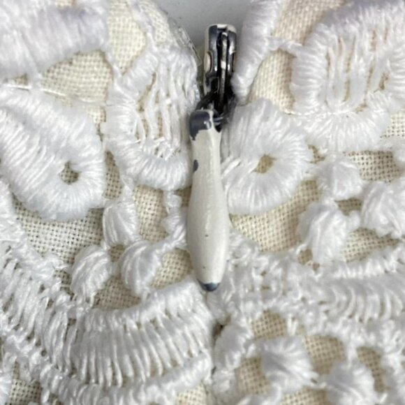 ZARA Floral Crochet White Lace Skirt Sz Small - Picture 6 of 6